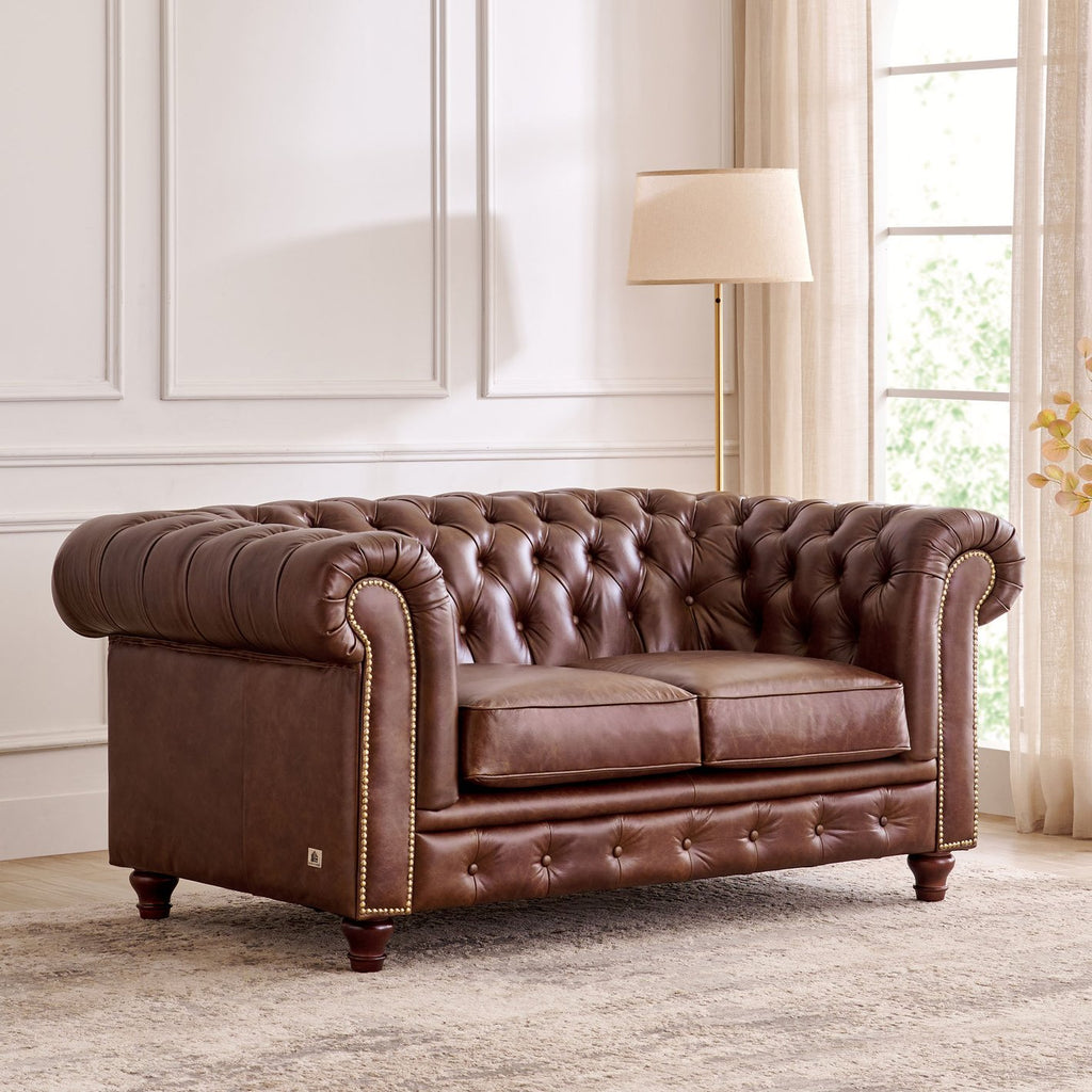 Chesterfield Leatherette Sofa - 2 Seater
