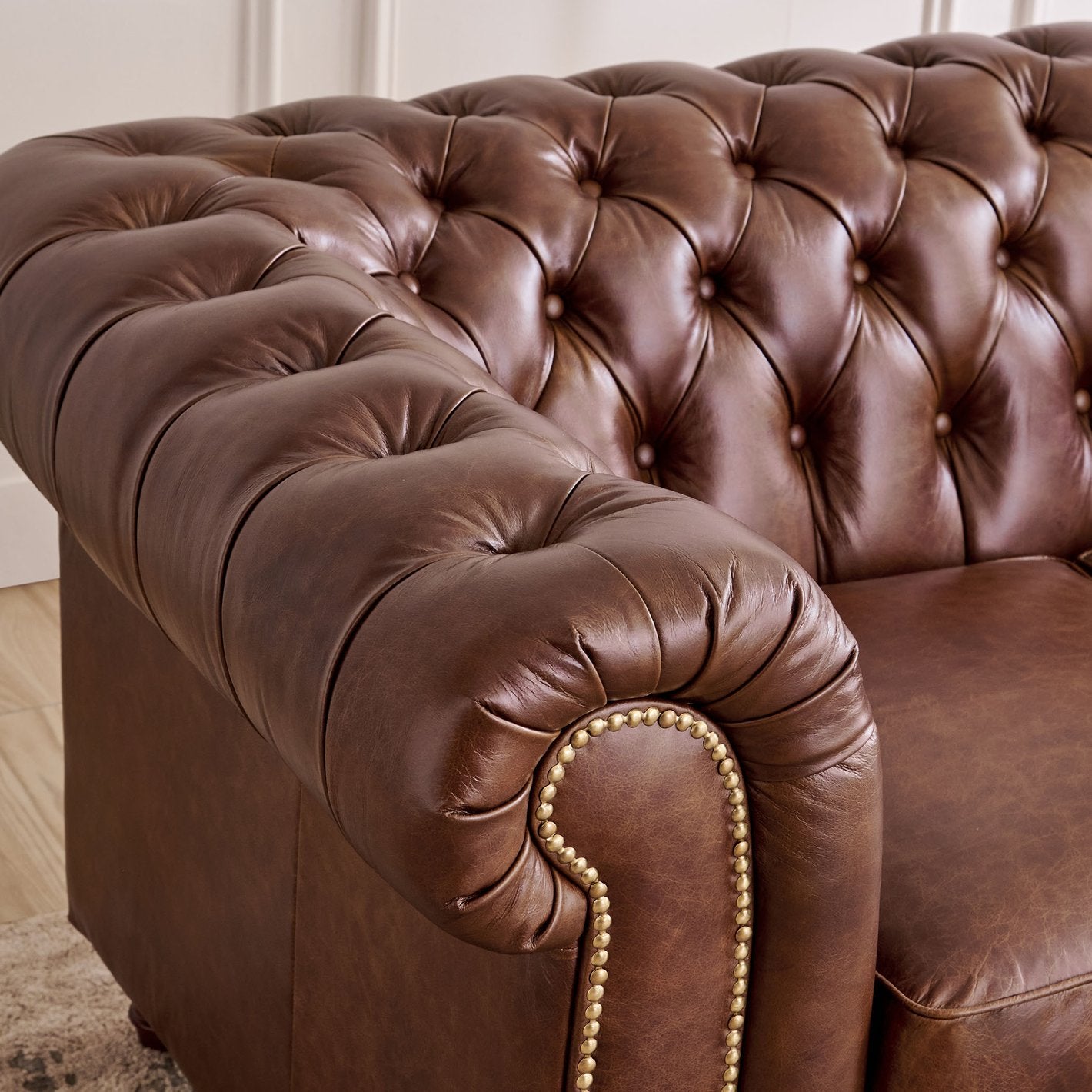 Chesterfield Leatherette Sofa - 2 Seater