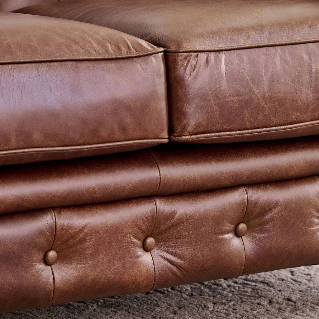 Chesterfield Leatherette Sofa - 2 Seater