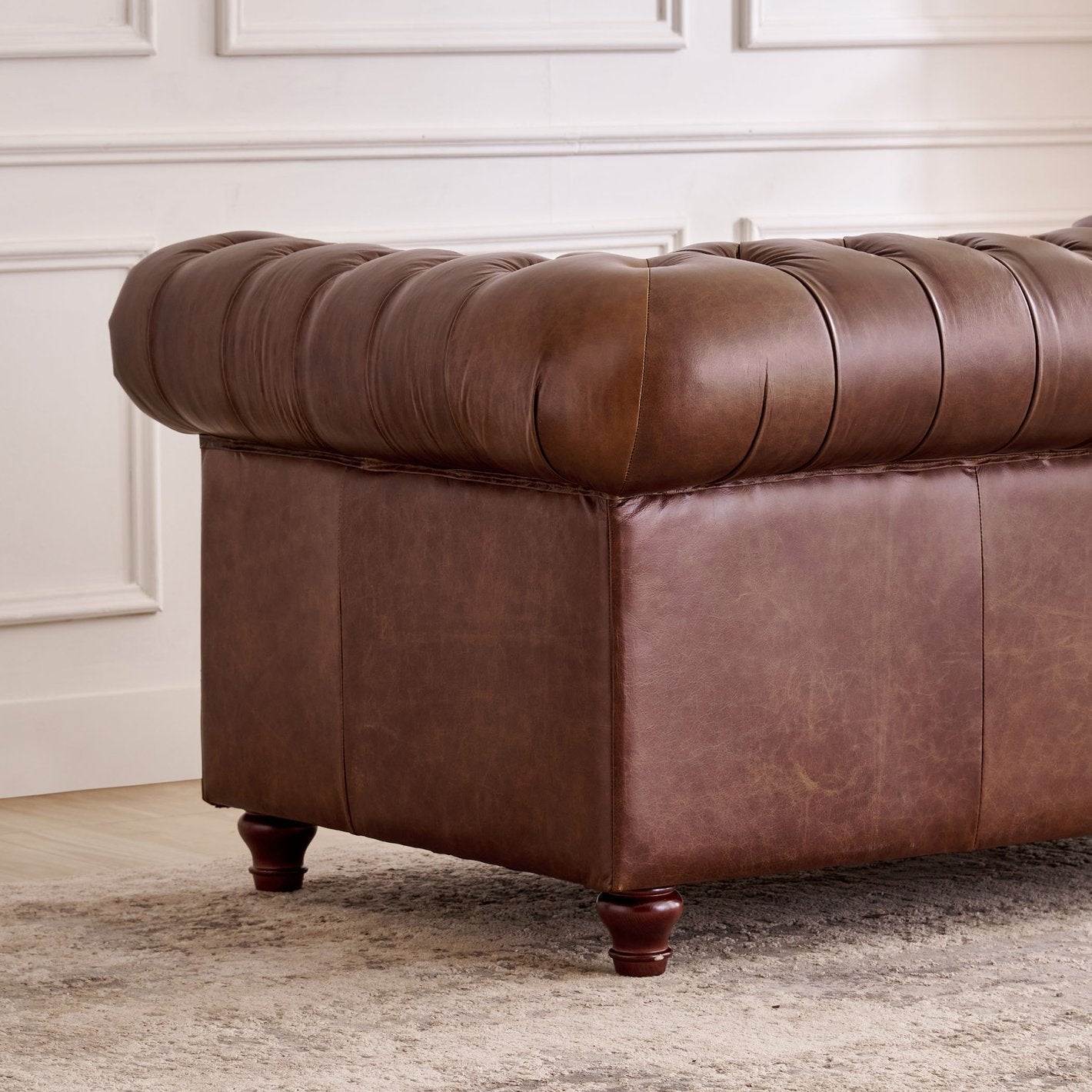 Chesterfield Leatherette Sofa - 2 Seater
