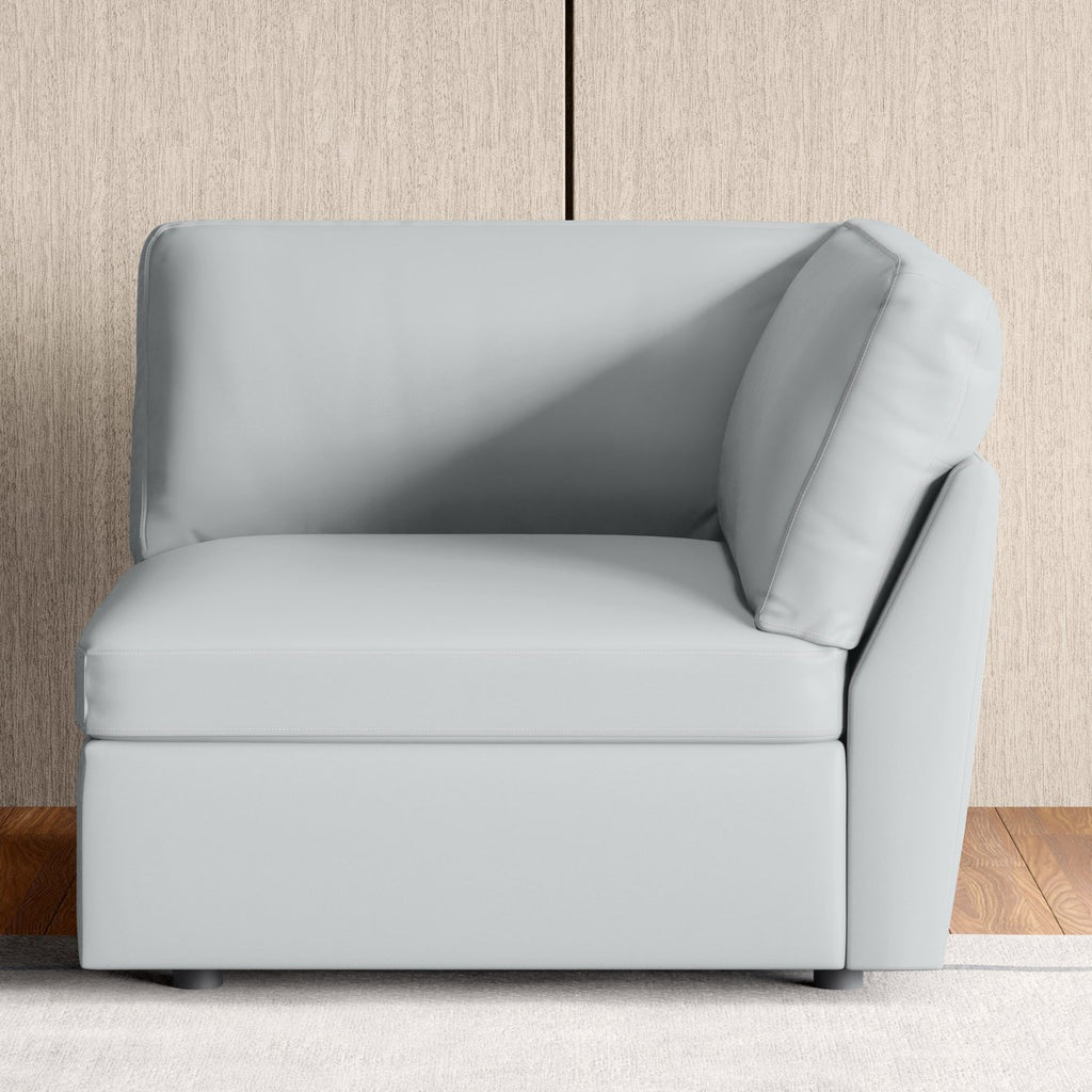 Las Vegas Half Leather 4-Seater Corner Sofa - Grey
