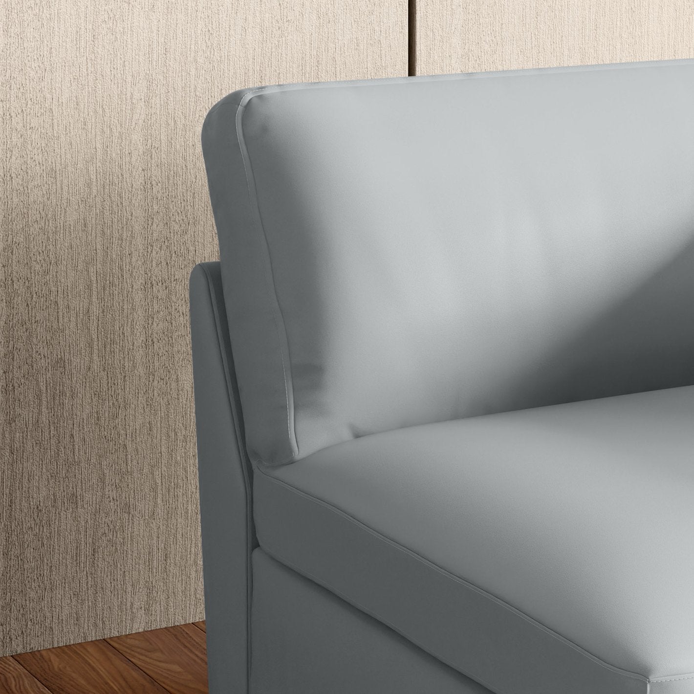 Las Vegas Half Leather 4-Seater Corner Sofa - Grey