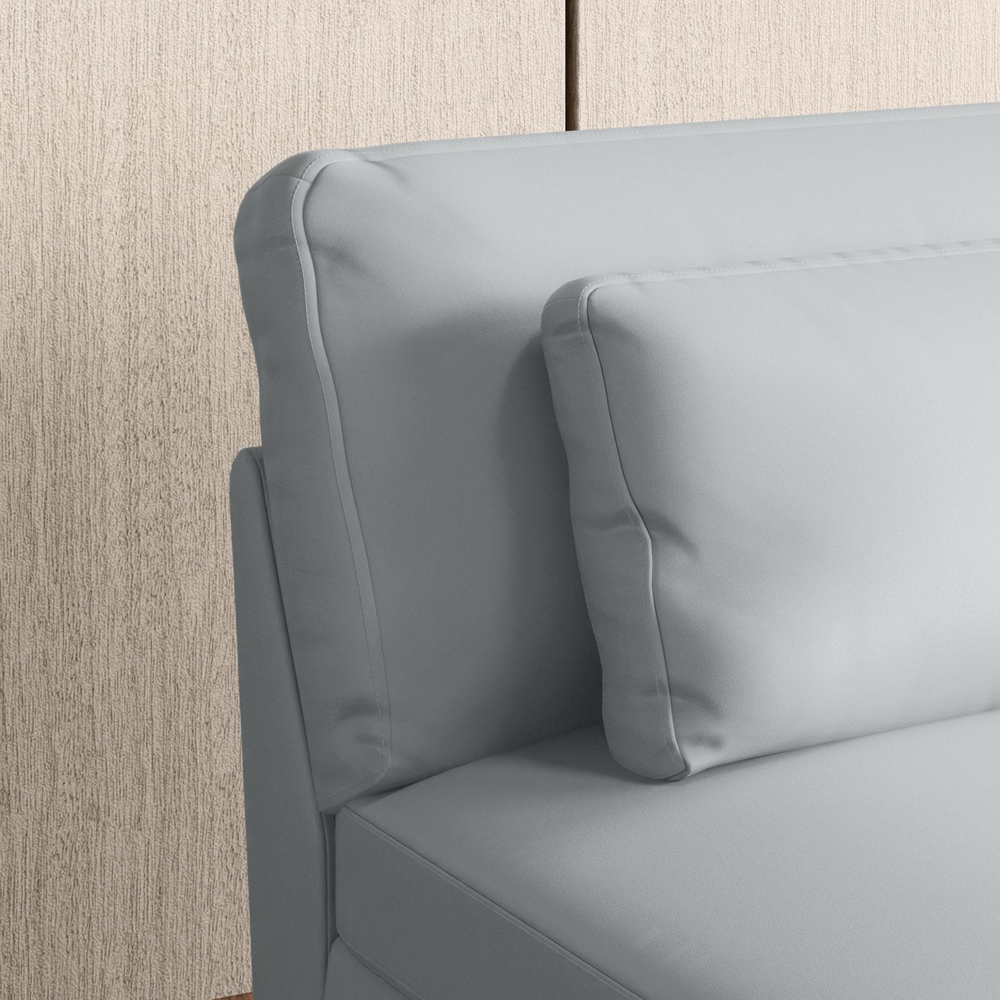 Las Vegas Half Leather 4-Seater Corner Sofa - Grey