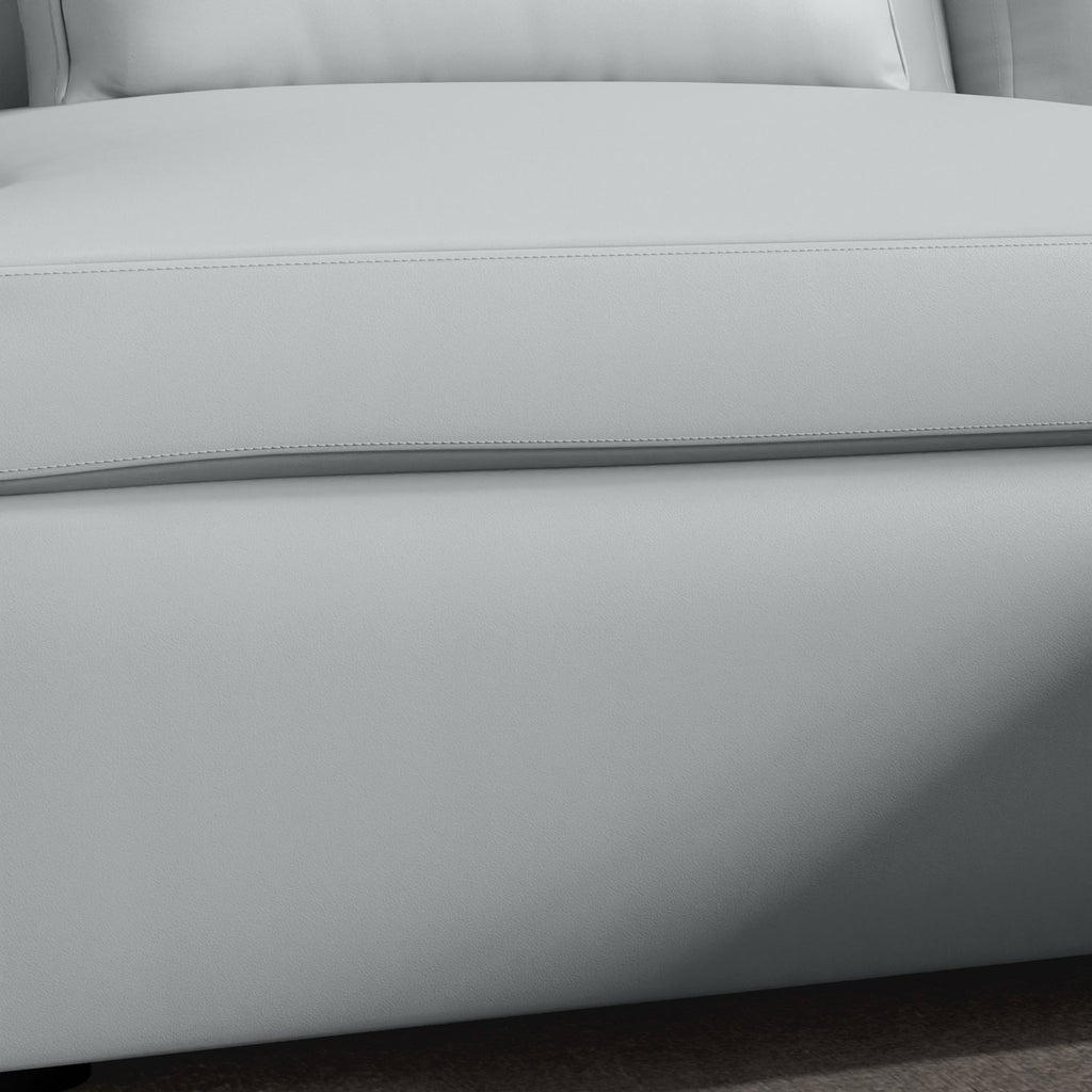 Las Vegas Half Leather 4-Seater Corner Sofa - Grey