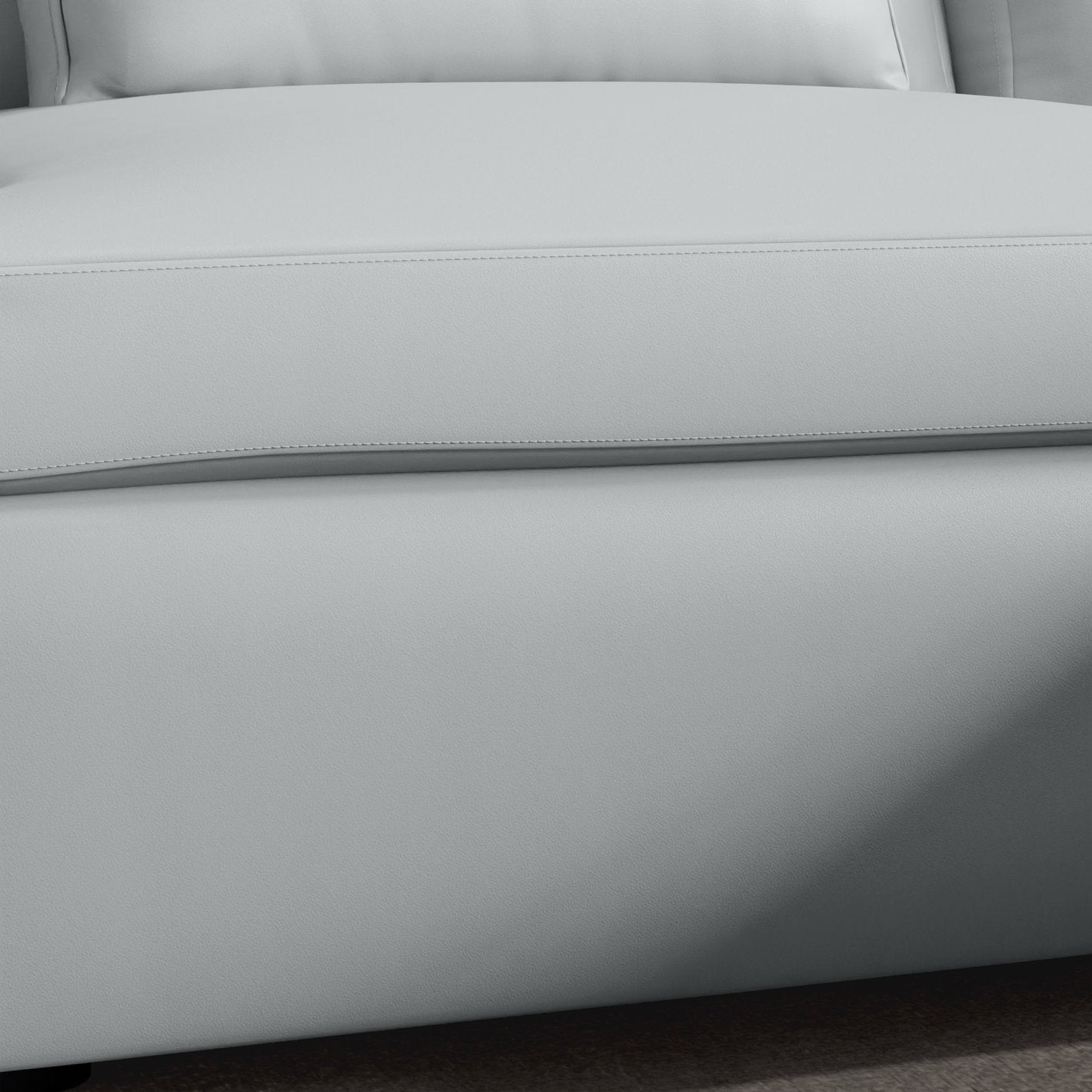 Las Vegas Half Leather 4-Seater Corner Sofa - Grey