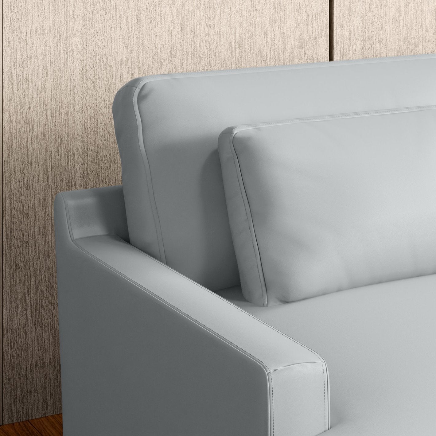 Las Vegas Half Leather 4-Seater Corner Sofa - Grey