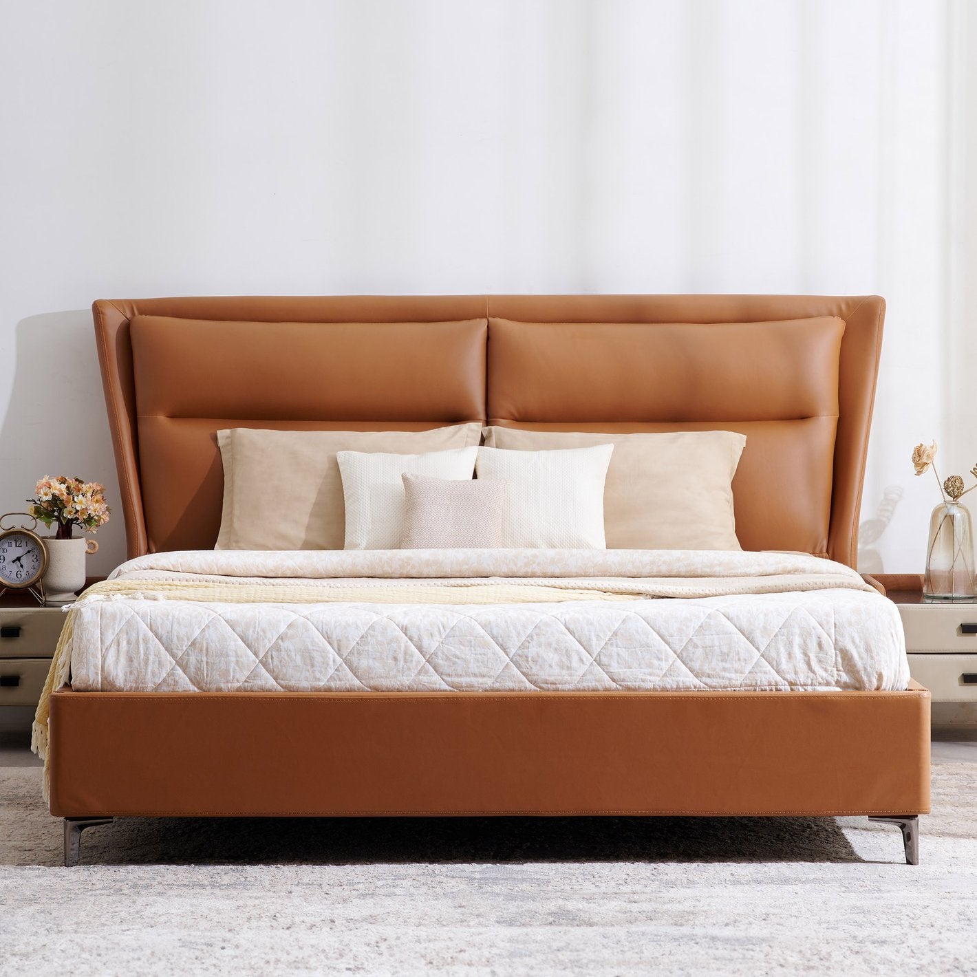 Tiffany Leatherette Bed (without Storage)