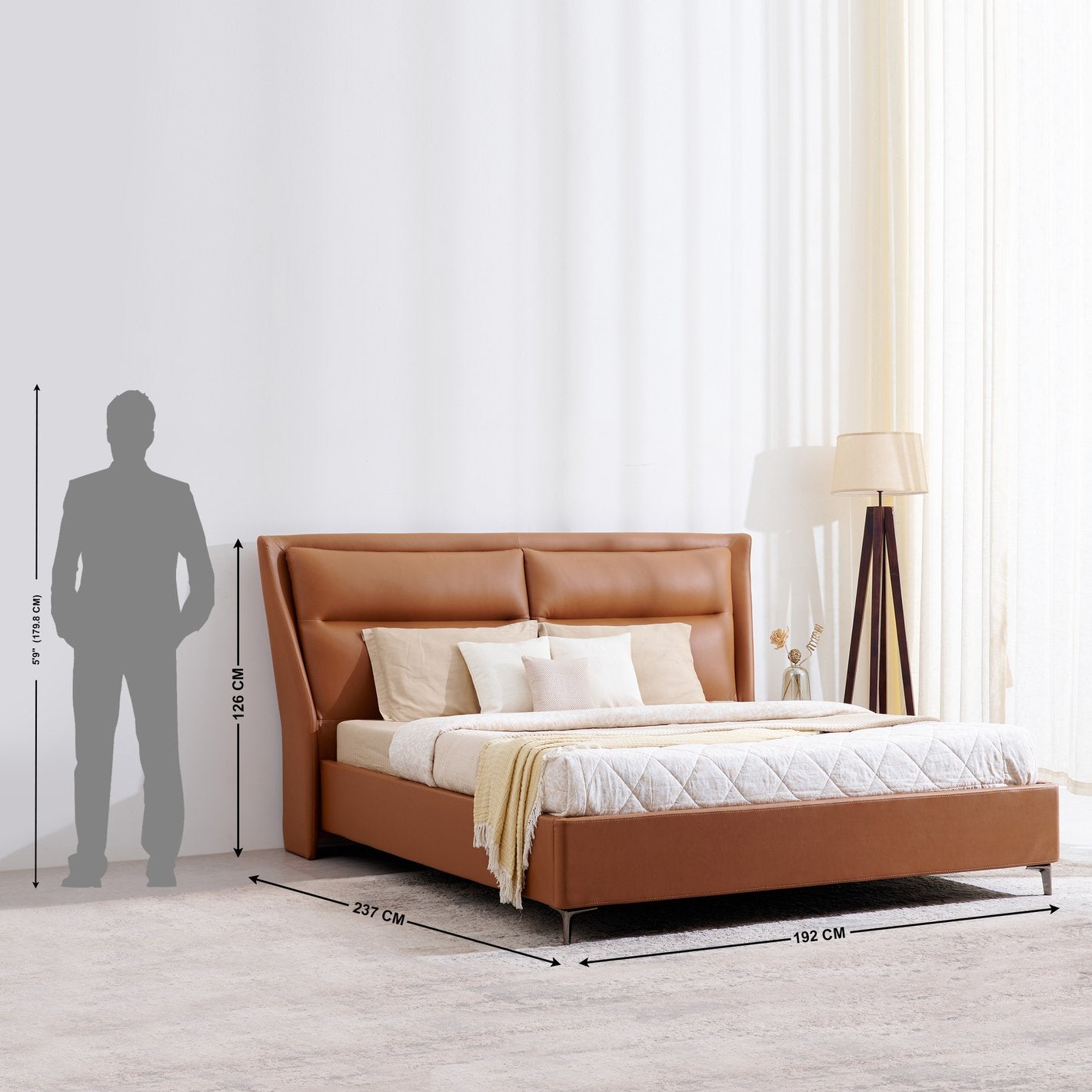 Tiffany Leatherette Bed (without Storage)