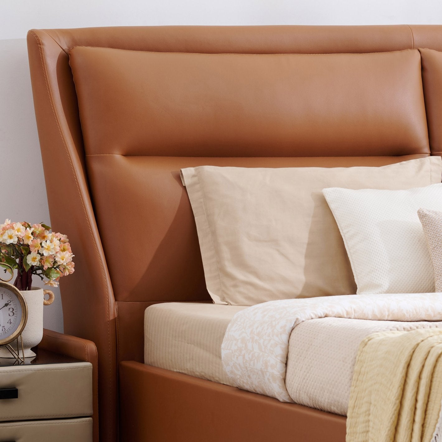 Tiffany Leatherette Bed (without Storage)