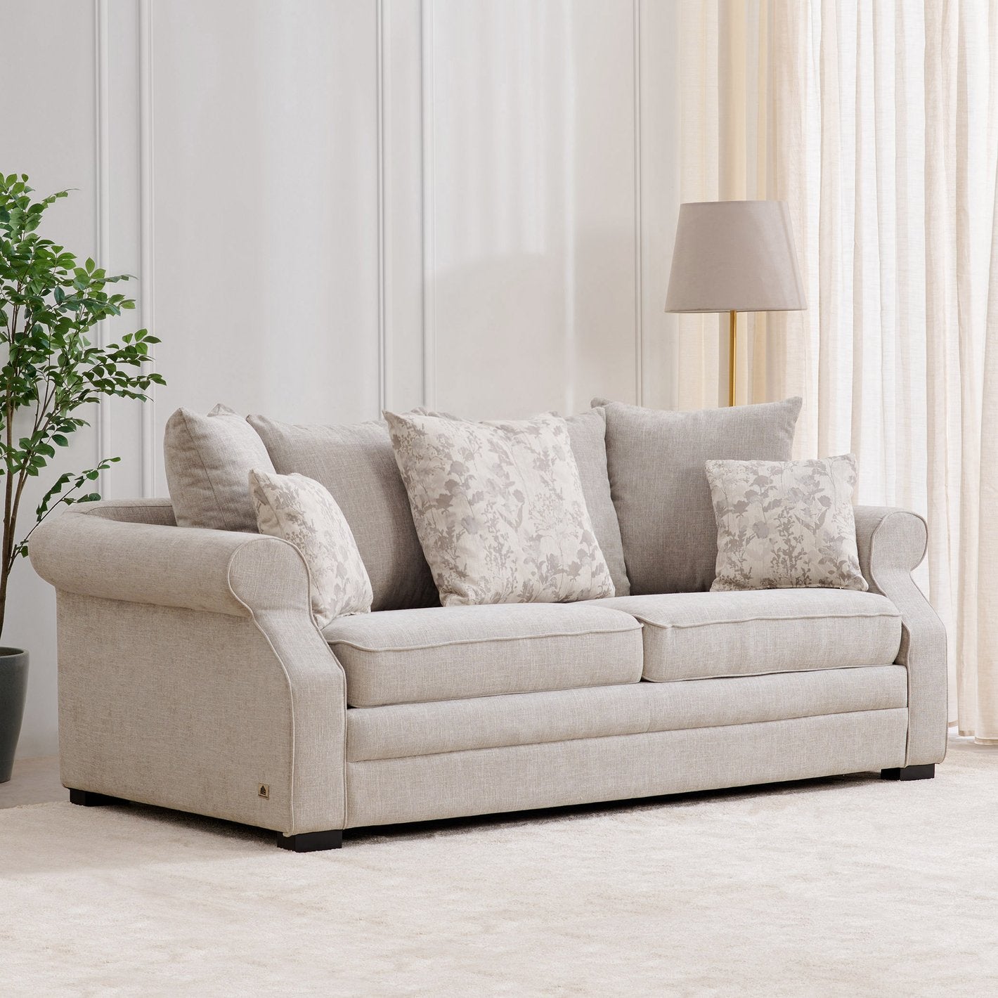 Berlin Fabric 3-Seater Sofa