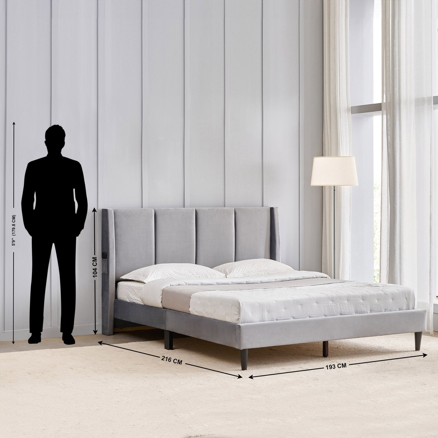 Morocco Upholstered Bed (Without Storage)