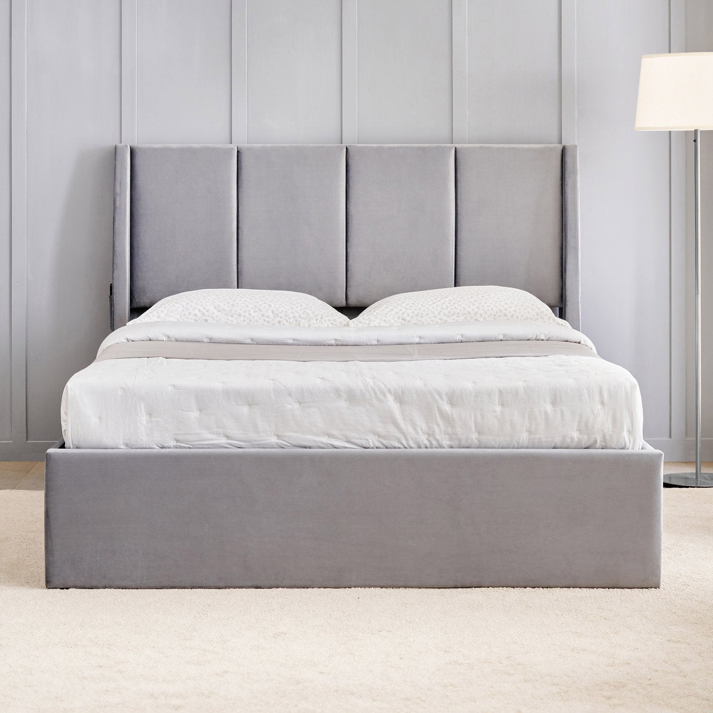 Morocco Grey Upholstered Bed