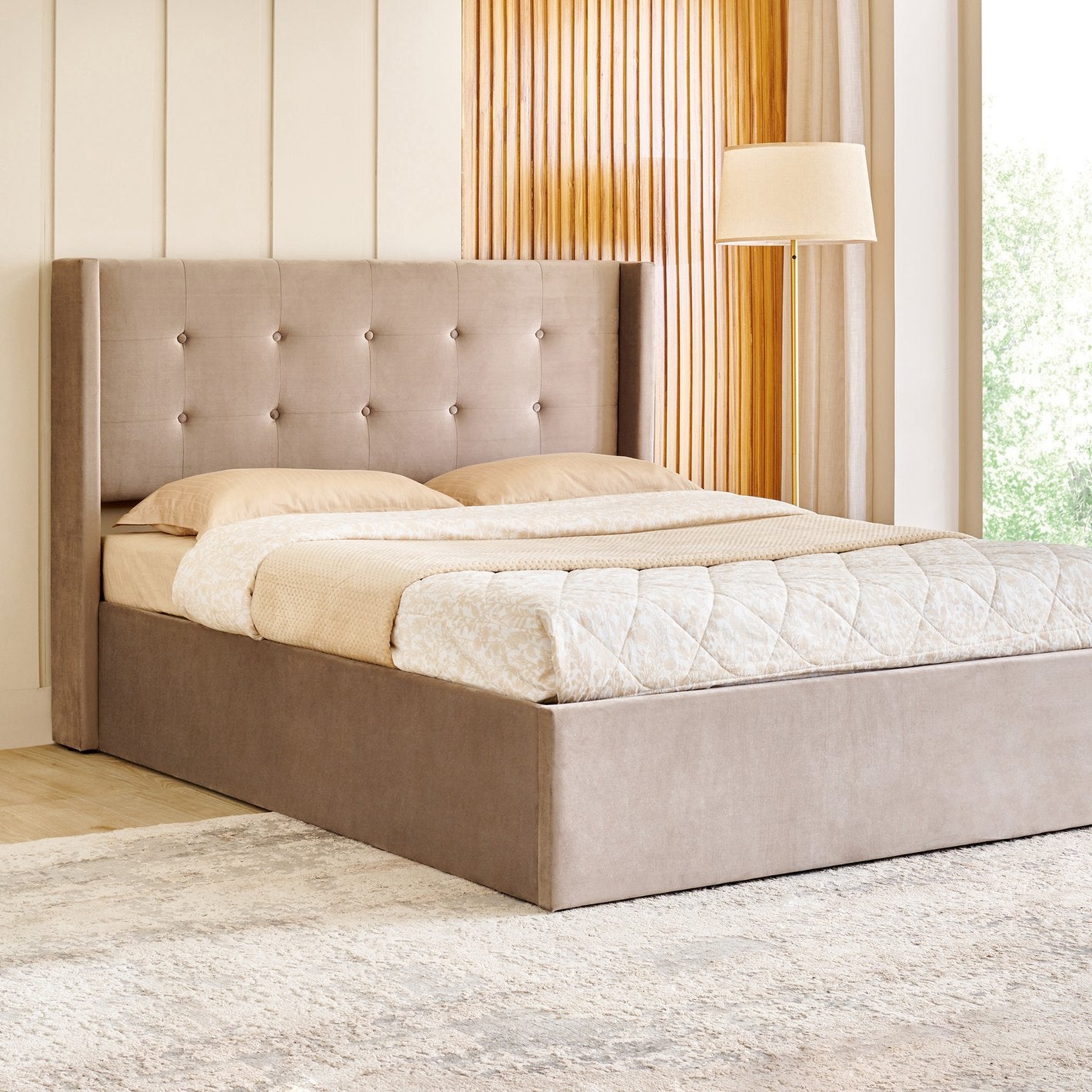 Ibiza Beige Upholstered Bed