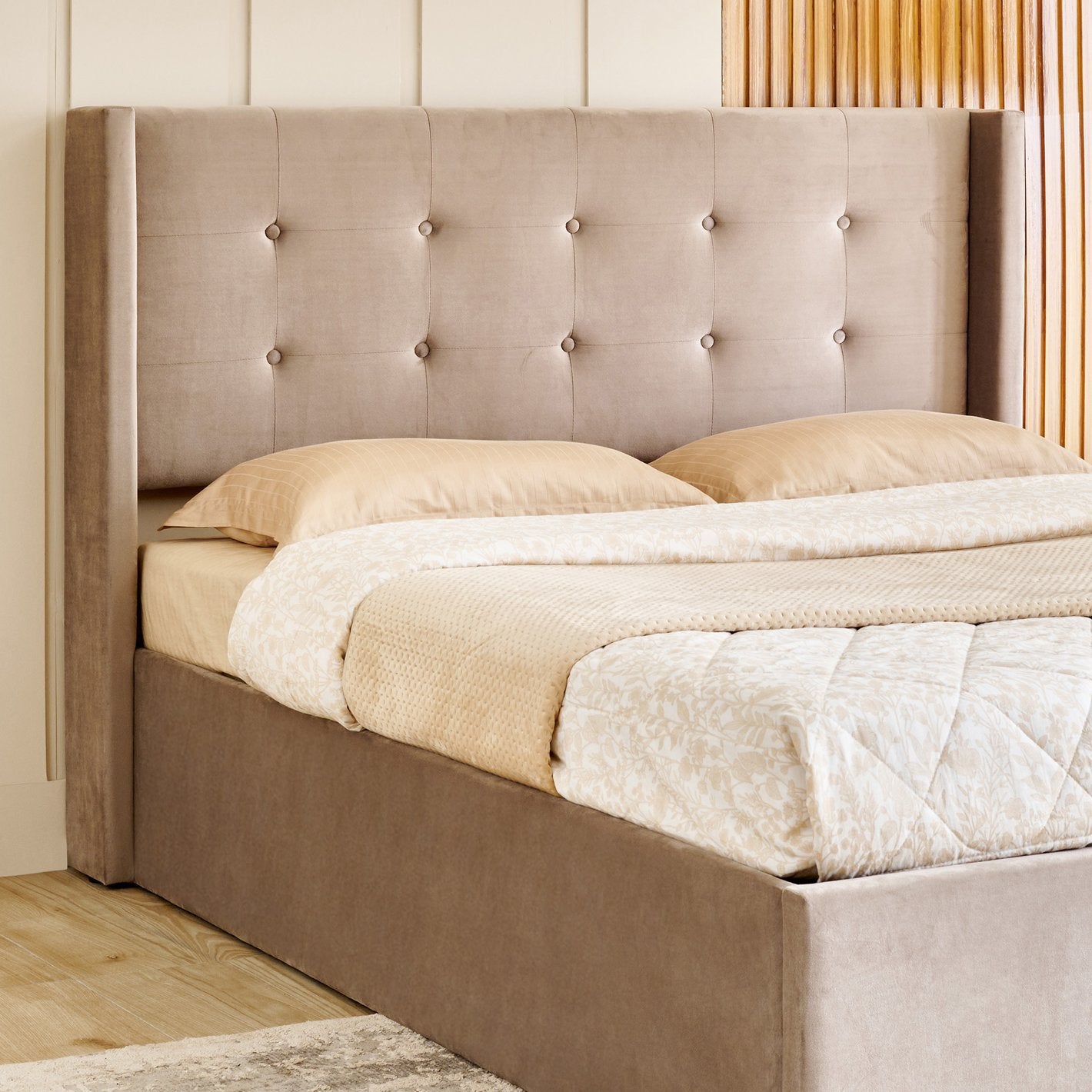 Ibiza Beige Upholstered Bed