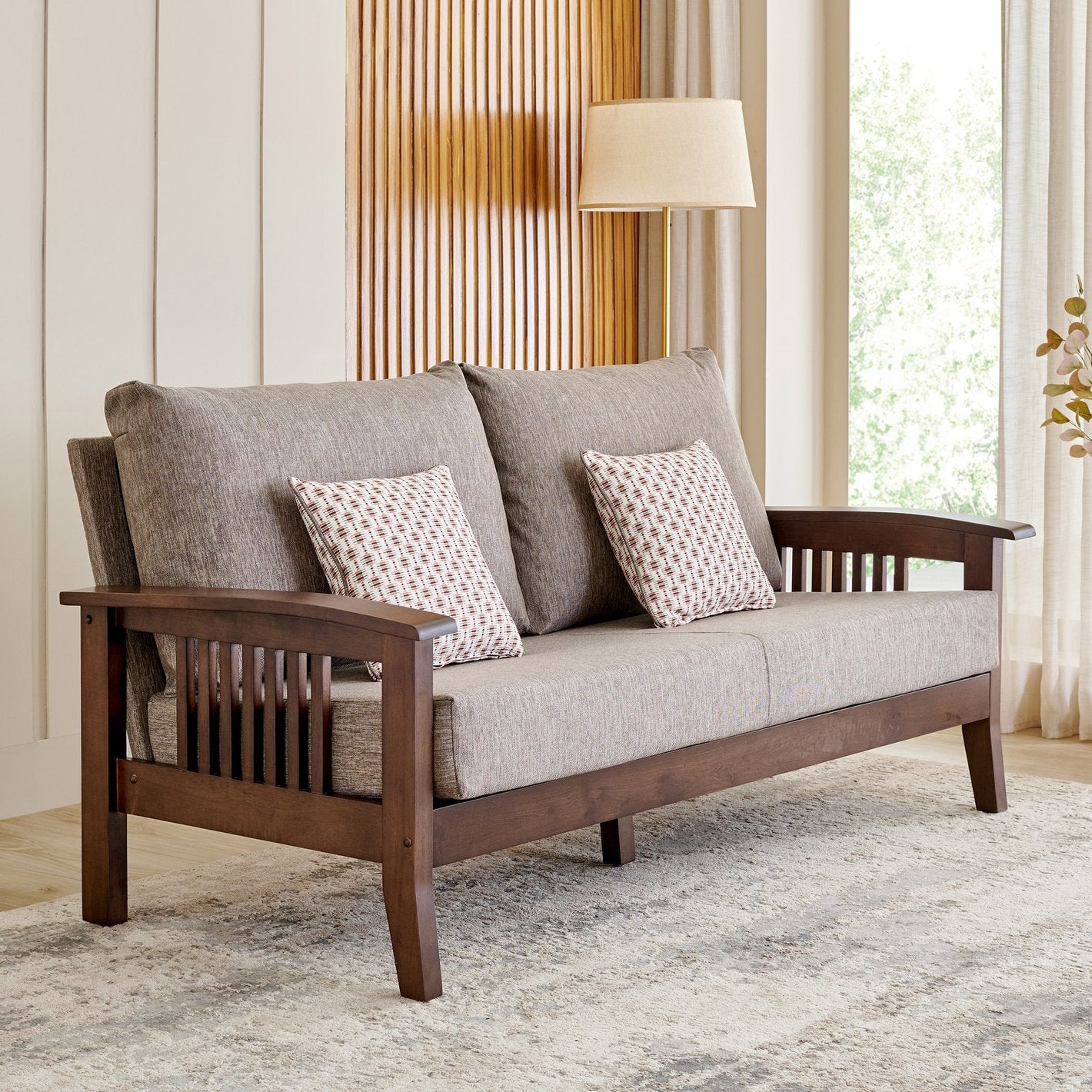 Abraca Wooden Sofa 3 Seater