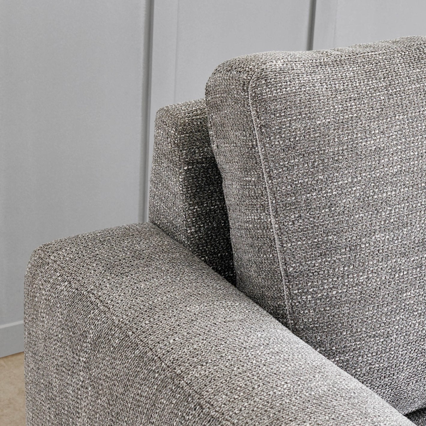 Moscow Fabric 3-Seater Sofa - Grey