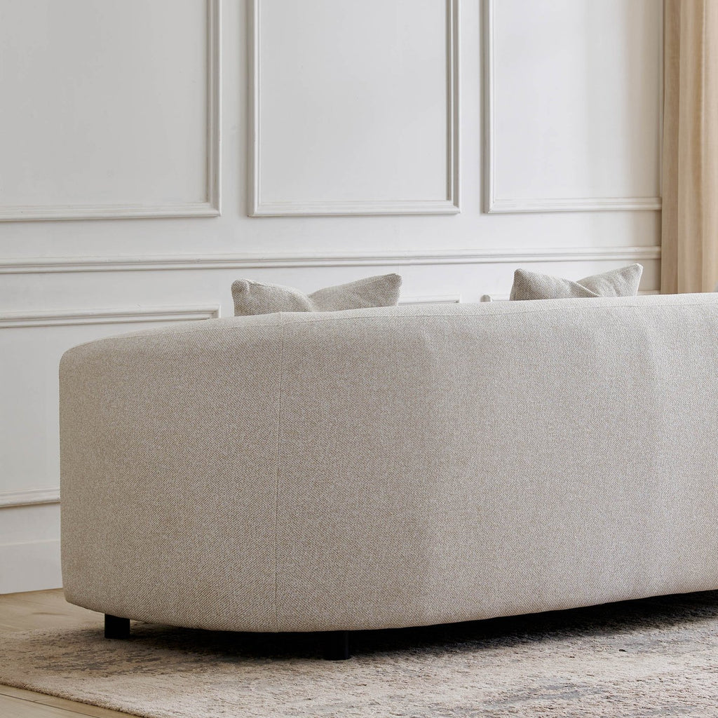 Saga Fabric 3-Seater Sofa with Cushions - Beige