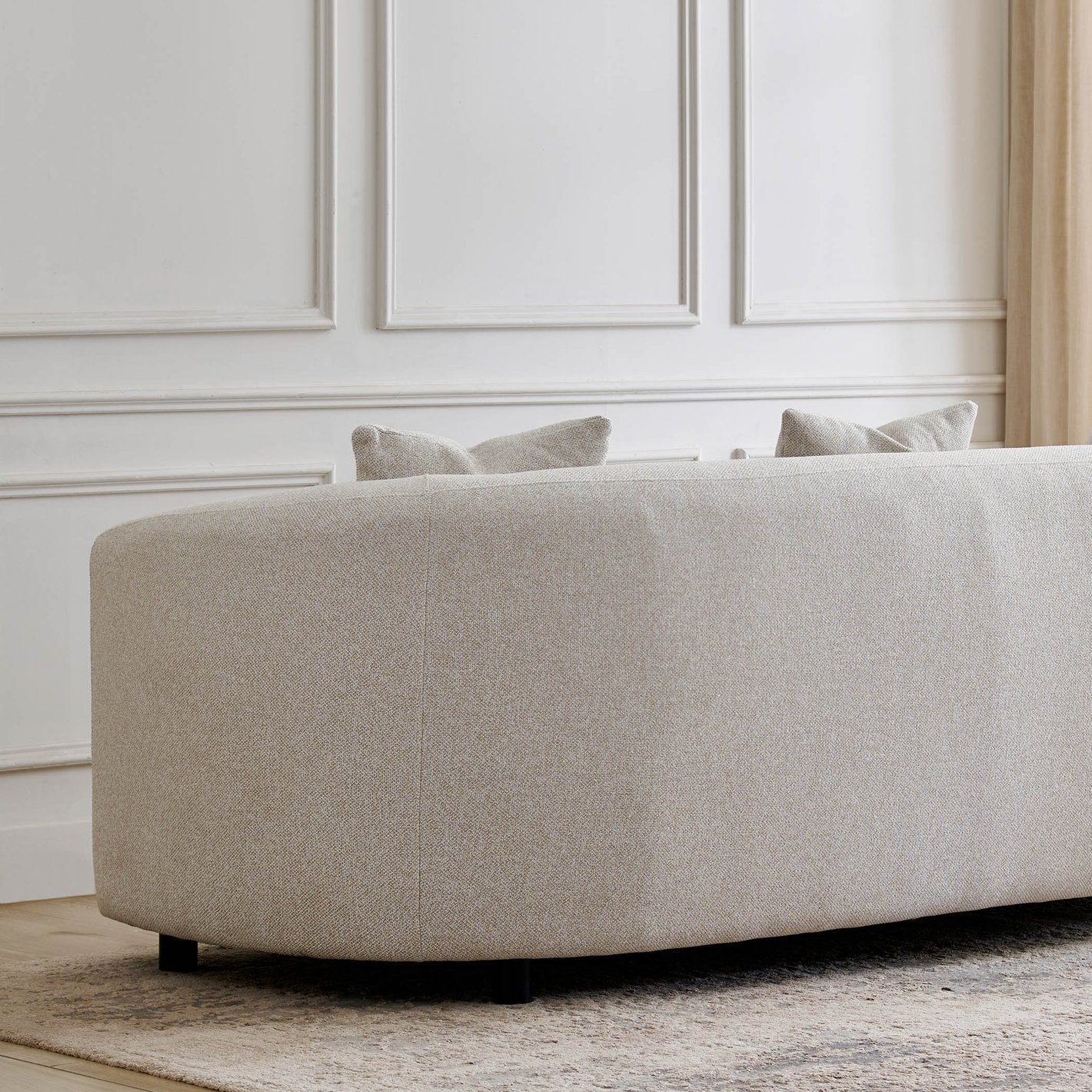 Saga Fabric 3-Seater Sofa with Cushions - Beige
