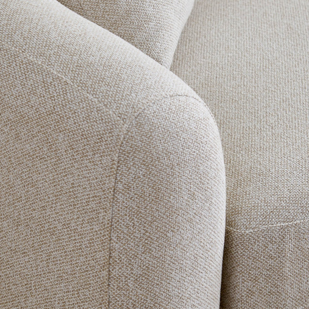 Saga Fabric 3-Seater Sofa with Cushions - Beige