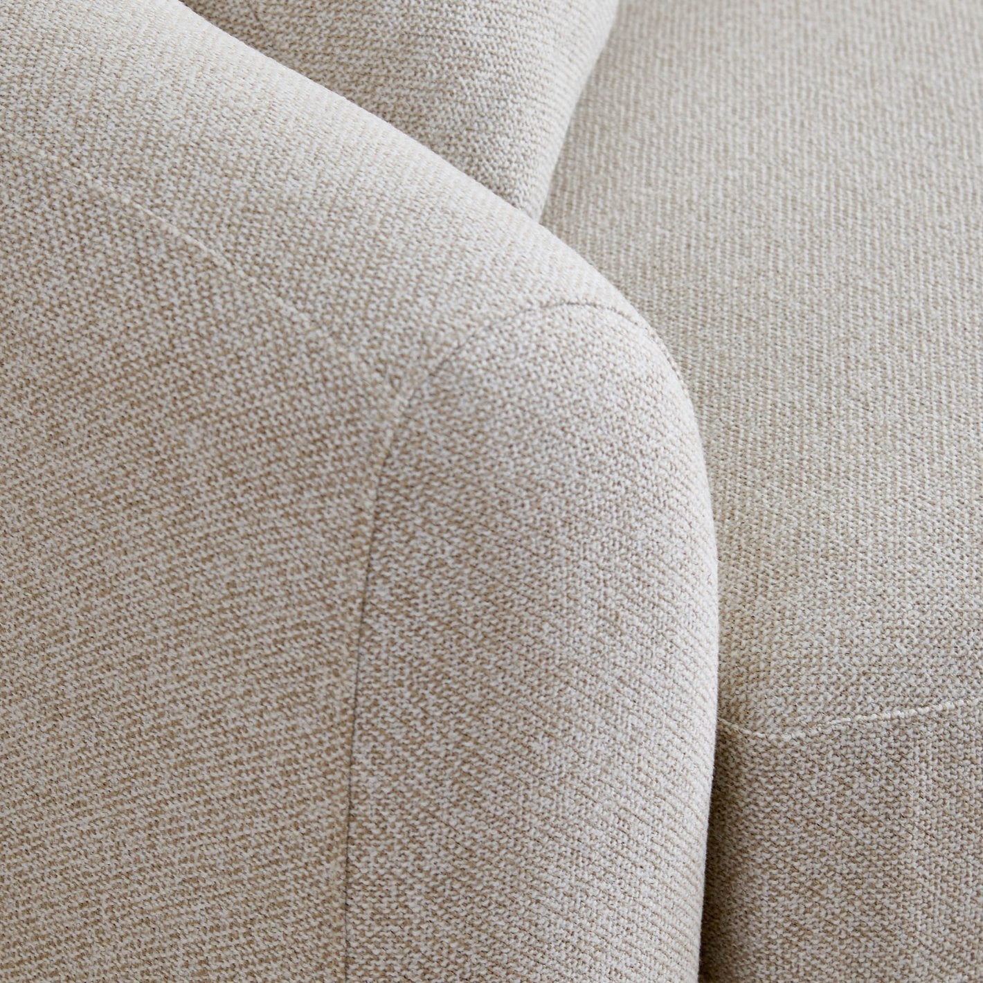 Saga Fabric 3-Seater Sofa with Cushions - Beige