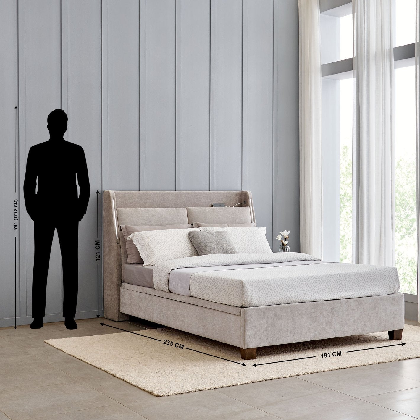 Majesty Upholstered Bed (With Storage)