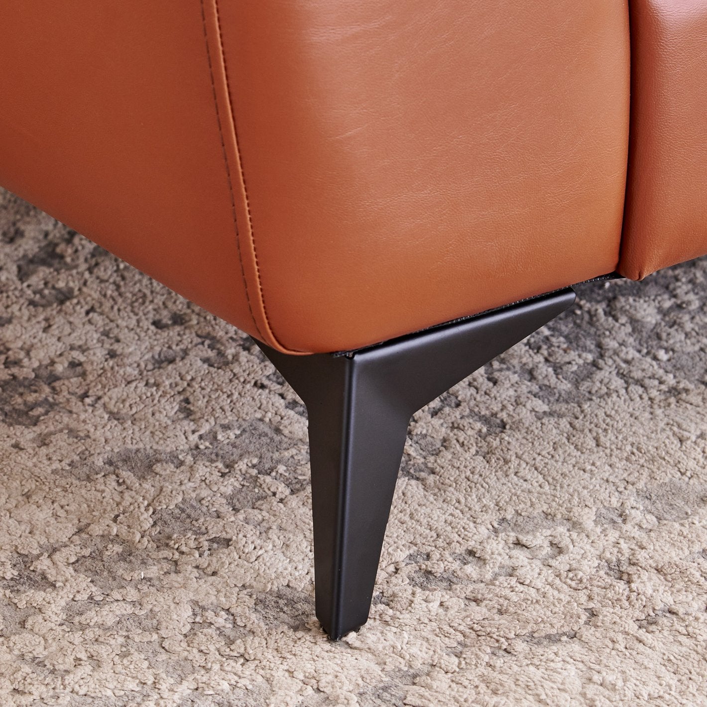 Iris Half Leather 2-Seater Sofa - Tan