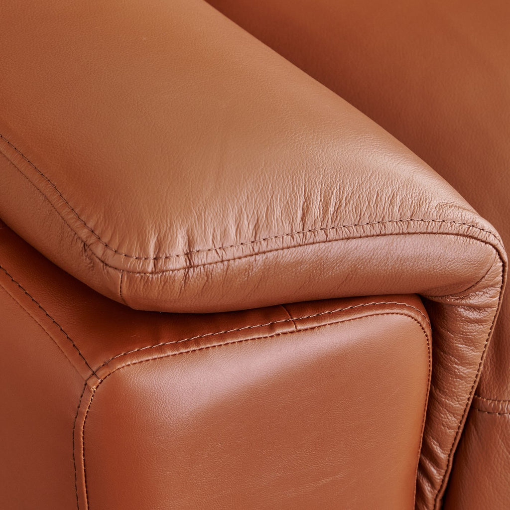 Iris Half Leather 2-Seater Sofa - Tan