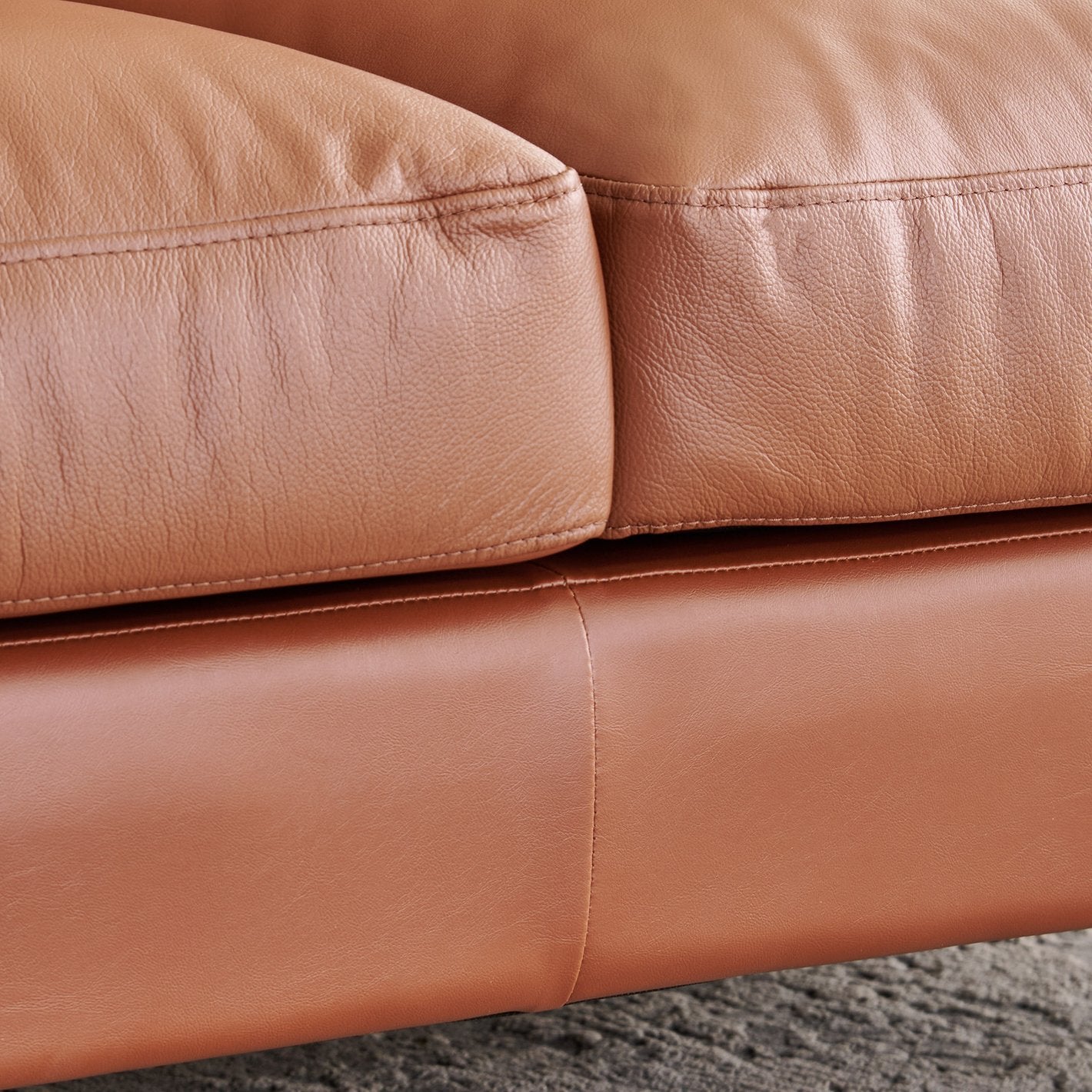 Iris Half Leather 2-Seater Sofa - Tan