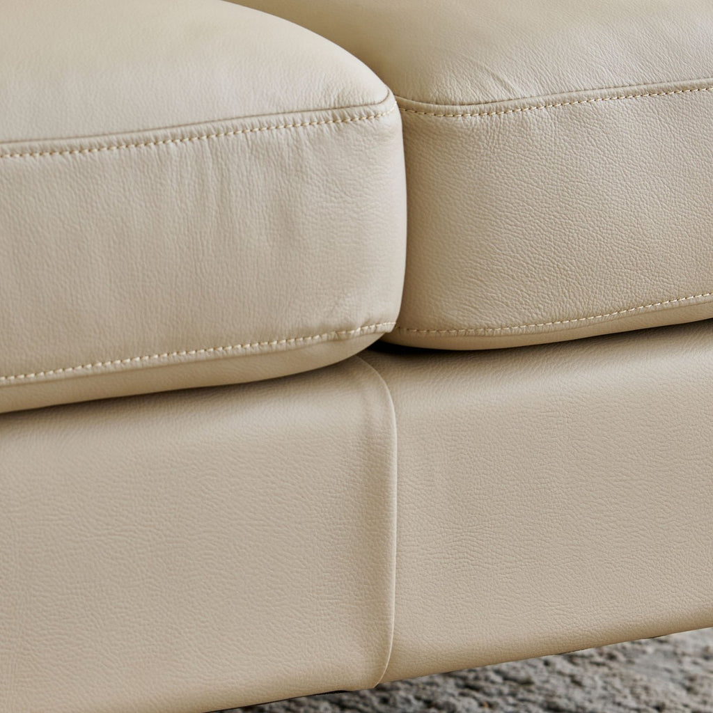 Park Half Leather 3+2 Seater Sofa Set - Cream