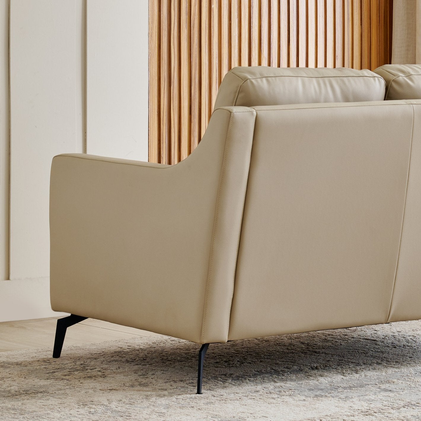 Park Half Leather 3+2 Seater Sofa Set - Cream
