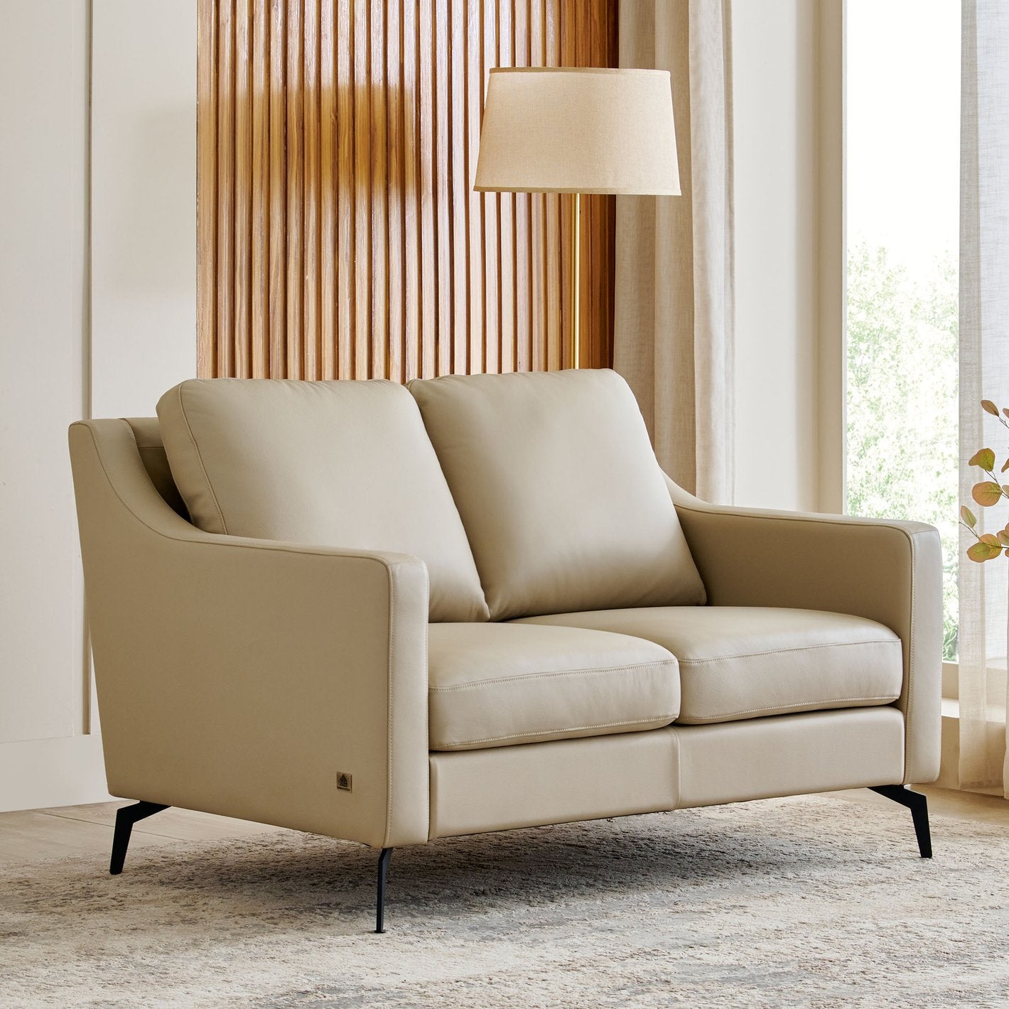 Park Half Leather 3+2 Seater Sofa Set - Cream