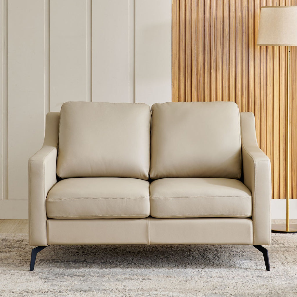 Park Half Leather 3+2 Seater Sofa Set - Cream