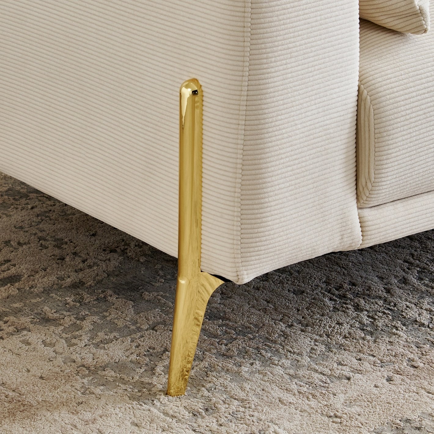 Primus Fabric Sofa - 3 Seater with Cushions - Cream