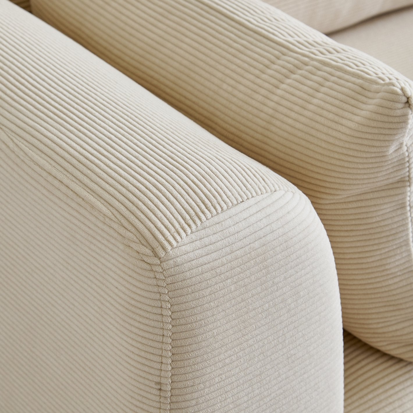 Primus Fabric Sofa - 3 Seater with Cushions - Cream
