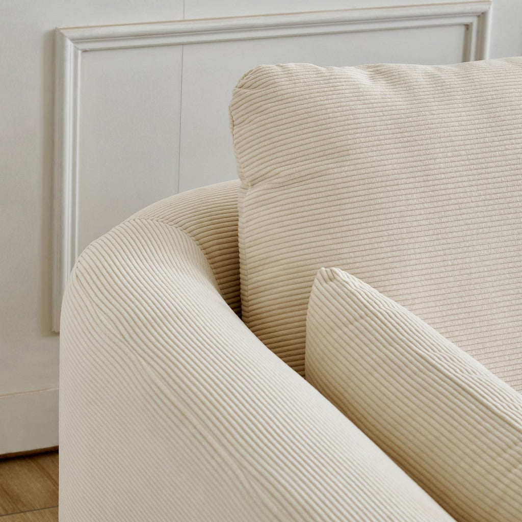 Primus Fabric Sofa - 3 Seater with Cushions - Cream