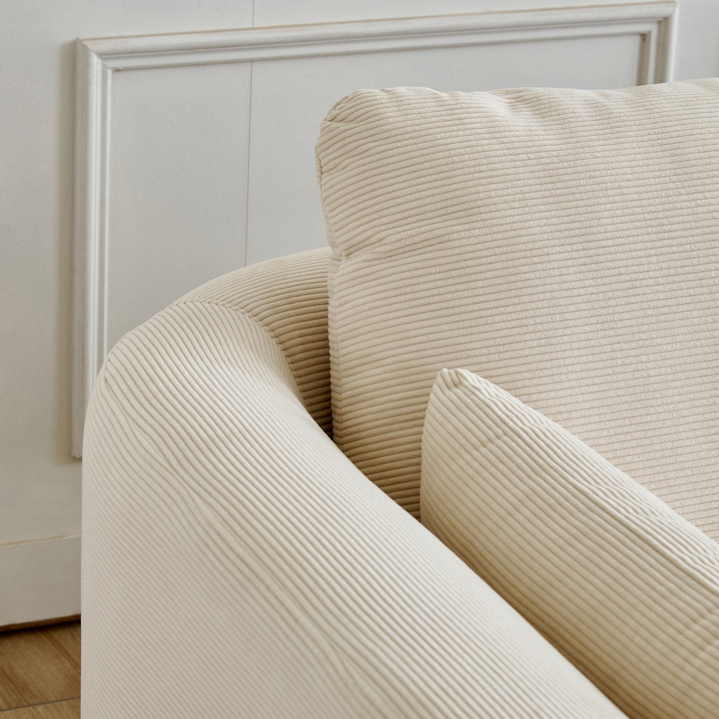 Primus Fabric Sofa - 3 Seater with Cushions - Cream