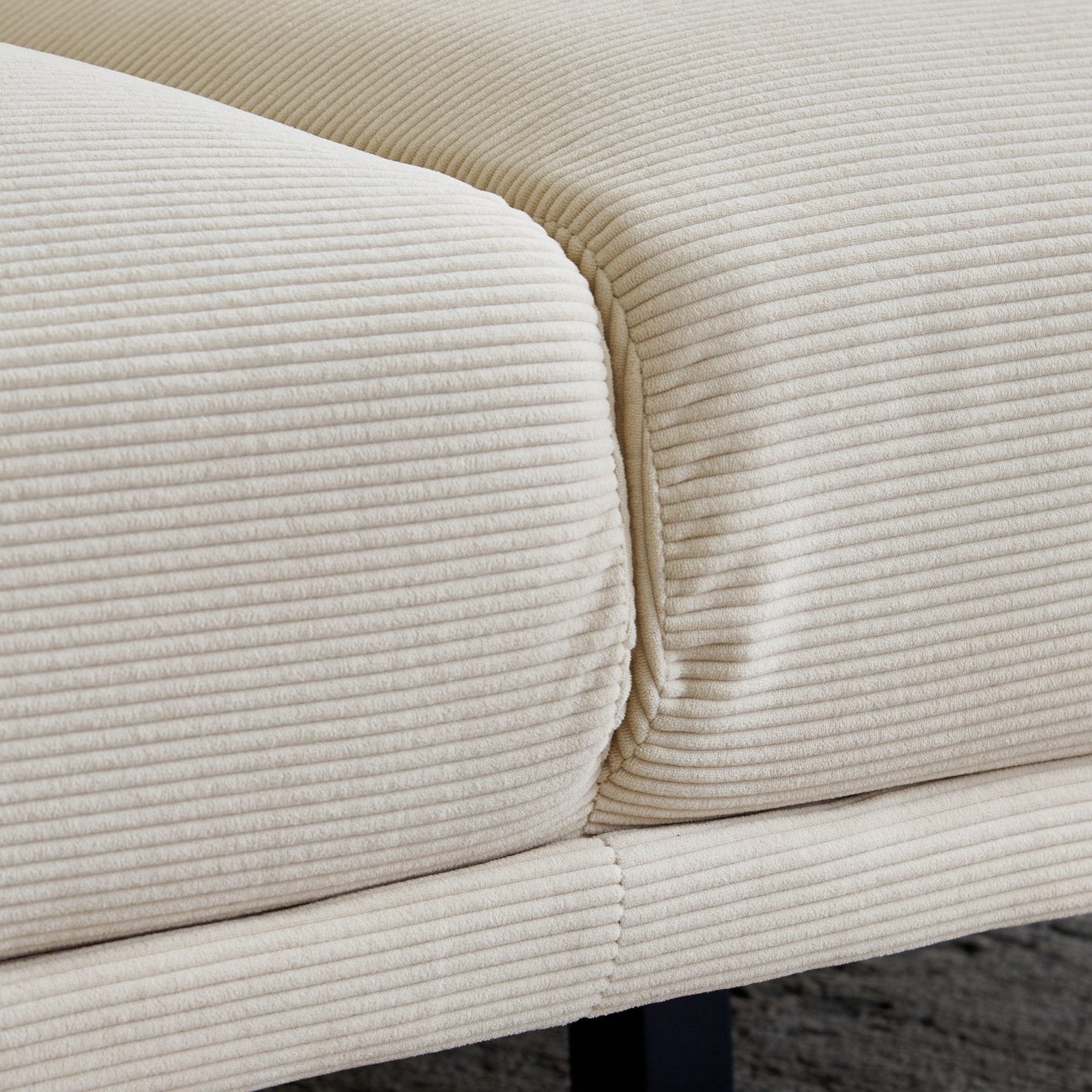 Primus Fabric Sofa - 3 Seater with Cushions - Cream