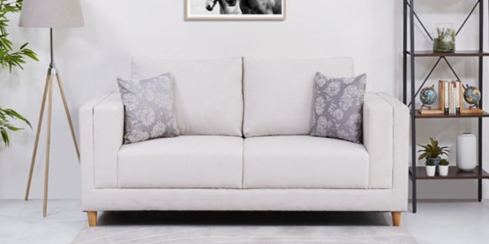 Regina White Fabric Sofa