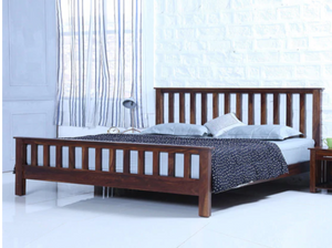 Abbey Solid Wood King Size Bed in Provincial Teak Finish