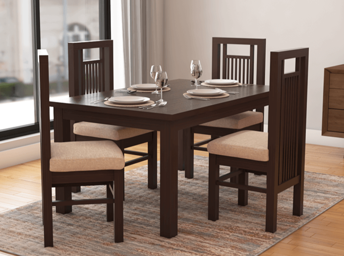 Wenge Wood Dining Set 4 Seater (Rectangle Table)