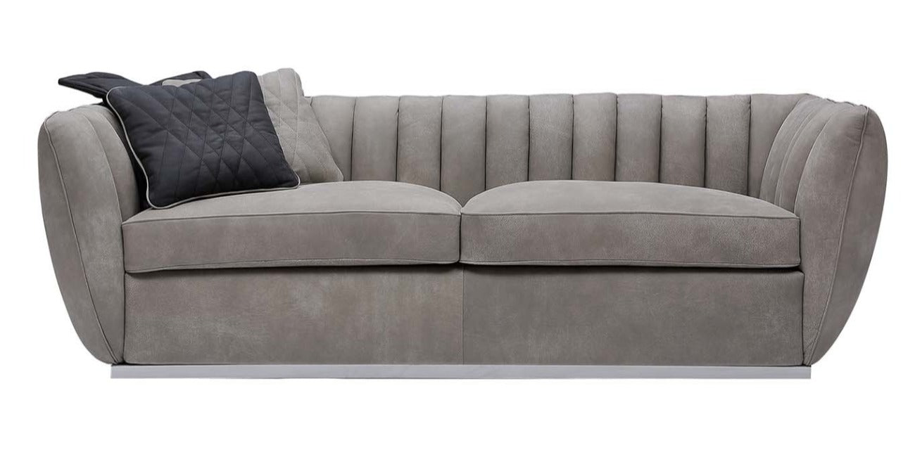 Mistral Leatherette Grey Sofa