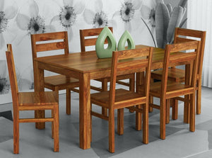 Sheesham Wood Dining Set 6 Seater (Rectangle Table)