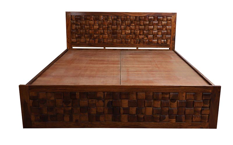 Woodway Sheesham Solid Wood Double Bed with Storage