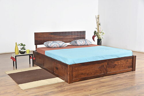 Fiji Sheesham and Plywood with Storage King Size Bed