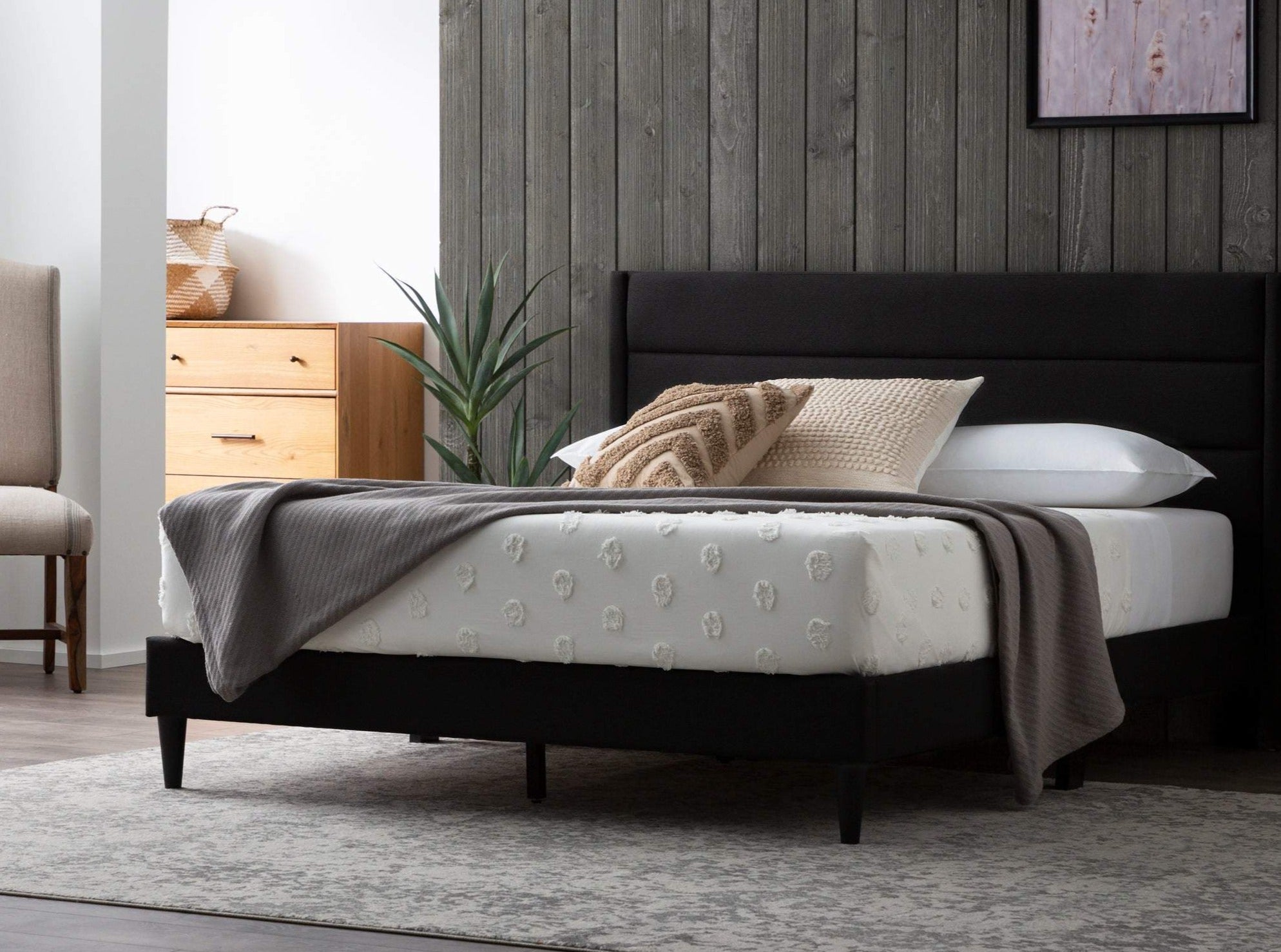 Andria Upholstered Black Double Bed