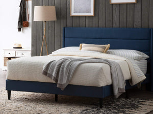 Andria Upholstered Blue Double Bed