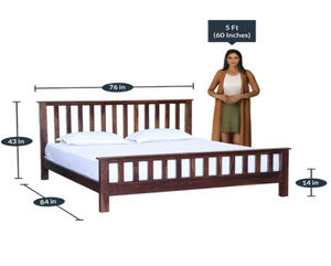 Abbey Solid Wood King Size Bed in Provincial Teak Finish