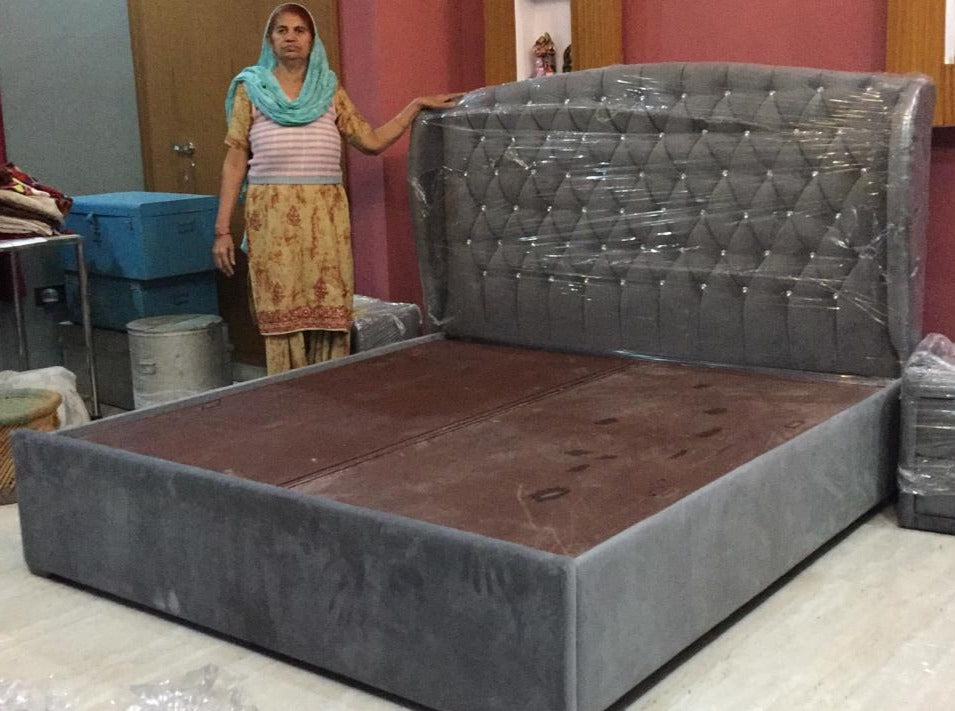 Customized Paris Bed for customer with Stone studed
