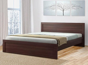 Cora Wooden Double Bed in Brown Colour