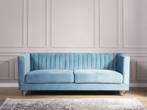 Blue Velvet Tuxedo Sofa